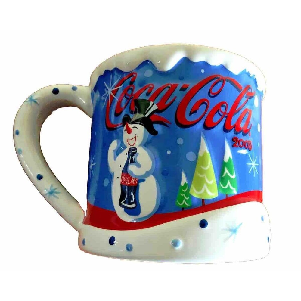 New Vintage Y2K Coca Cola 2003 Snowman Christmas Mug Coke